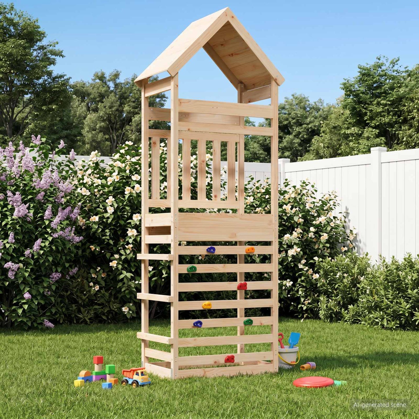 Buiten Speeltoren Naturel 53 x 85 x 264 cm Massief grenenhout is nu te koop bij PeponiXL, paradijselijk wonen!