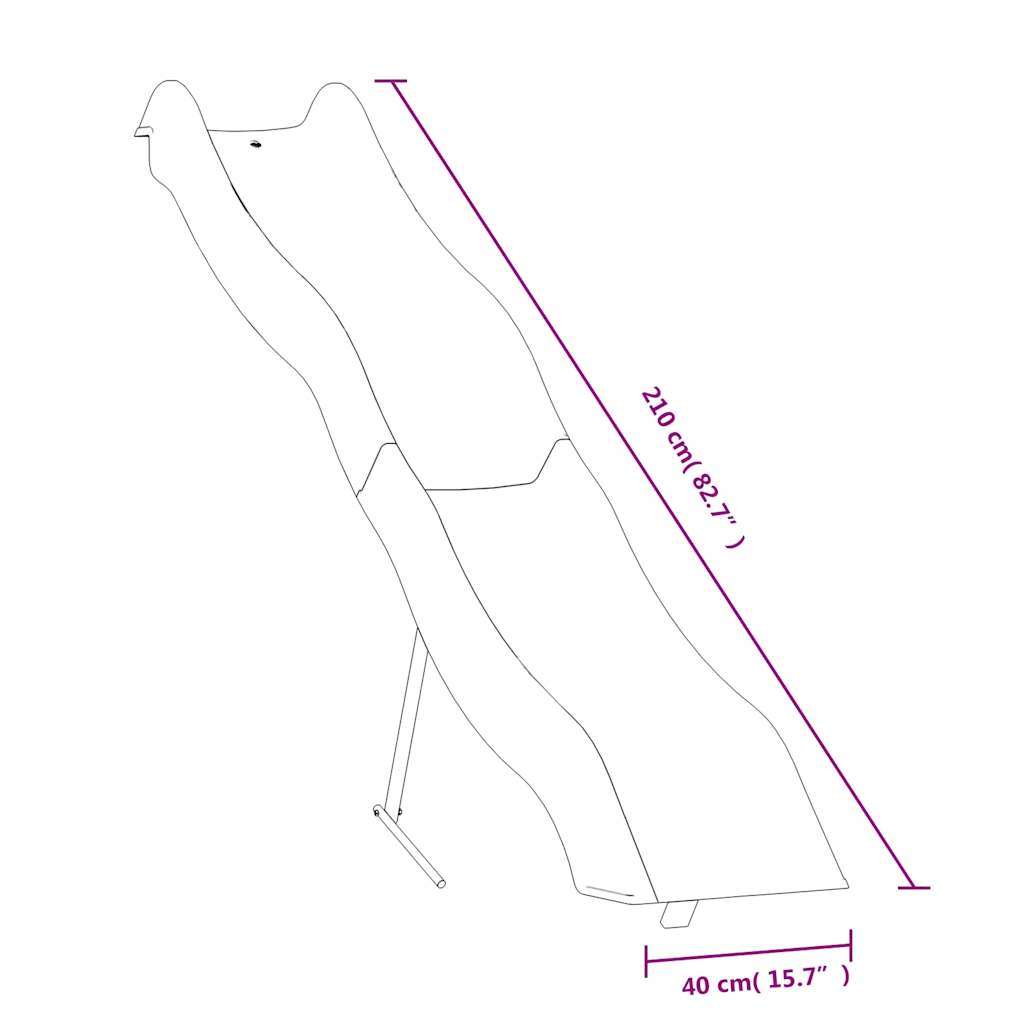 Glijbaan 210x40 cm polypropeen blauw is nu te koop bij PeponiXL, paradijselijk wonen!