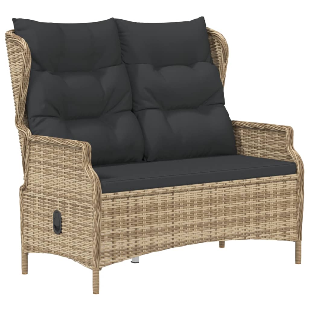 Tuinbank 2-zits met kussens poly rattan bruin is nu te koop bij PeponiXL, paradijselijk wonen!