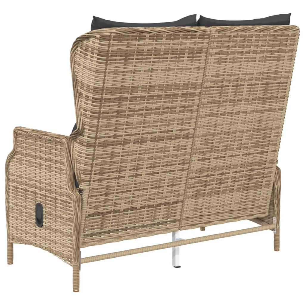 Tuinbank 2-zits met kussens poly rattan bruin is nu te koop bij PeponiXL, paradijselijk wonen!