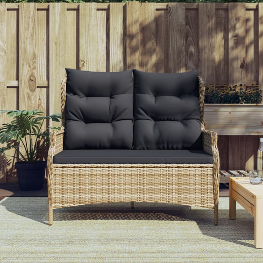 Tuinbank 2-zits met kussens poly rattan bruin is nu te koop bij PeponiXL, paradijselijk wonen!