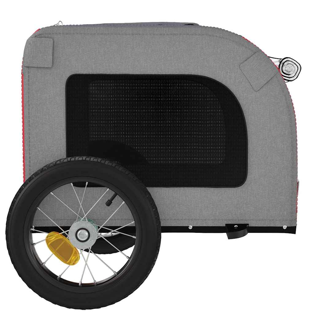 Hondenfietstrailer oxford stof en ijzer rood en grijs is nu te koop bij PeponiXL, paradijselijk wonen!