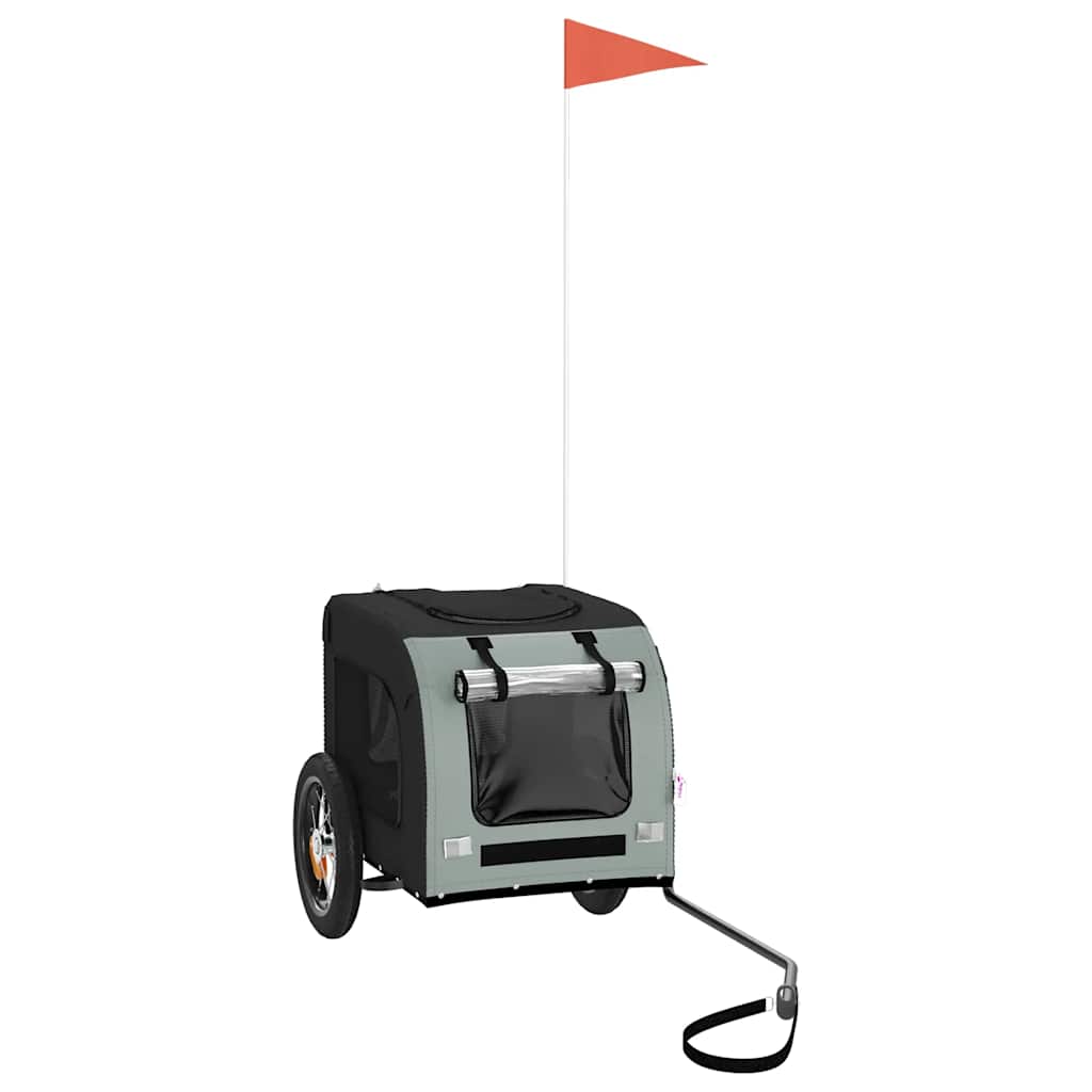 Hondenfietstrailer oxford stof en ijzer grijs en zwart is nu te koop bij PeponiXL, paradijselijk wonen!