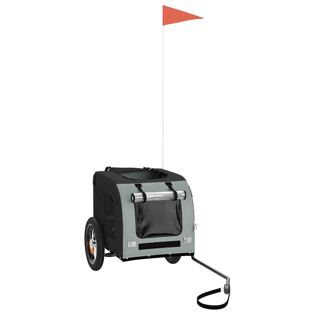 Hondenfietstrailer oxford stof en ijzer grijs en zwart is nu te koop bij PeponiXL, paradijselijk wonen!