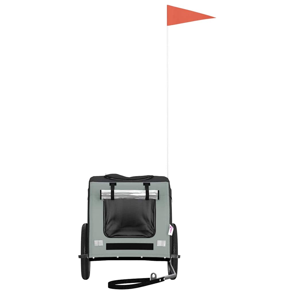 Hondenfietstrailer oxford stof en ijzer grijs en zwart is nu te koop bij PeponiXL, paradijselijk wonen!