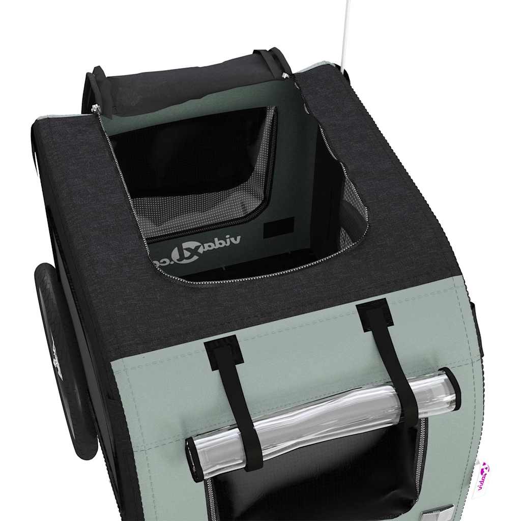 Hondenfietstrailer oxford stof en ijzer grijs en zwart is nu te koop bij PeponiXL, paradijselijk wonen!