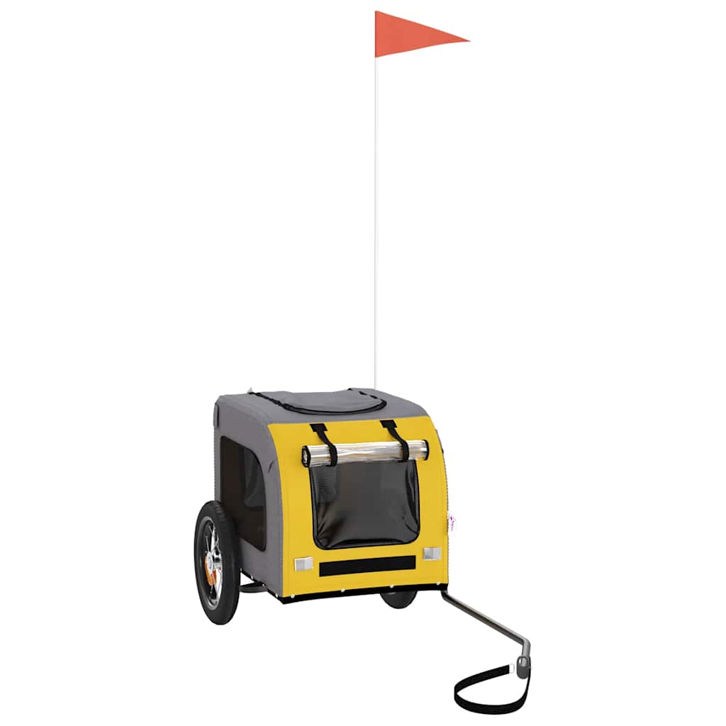 Hondenfietstrailer oxford stof en ijzer geel en grijs is nu te koop bij PeponiXL, paradijselijk wonen!
