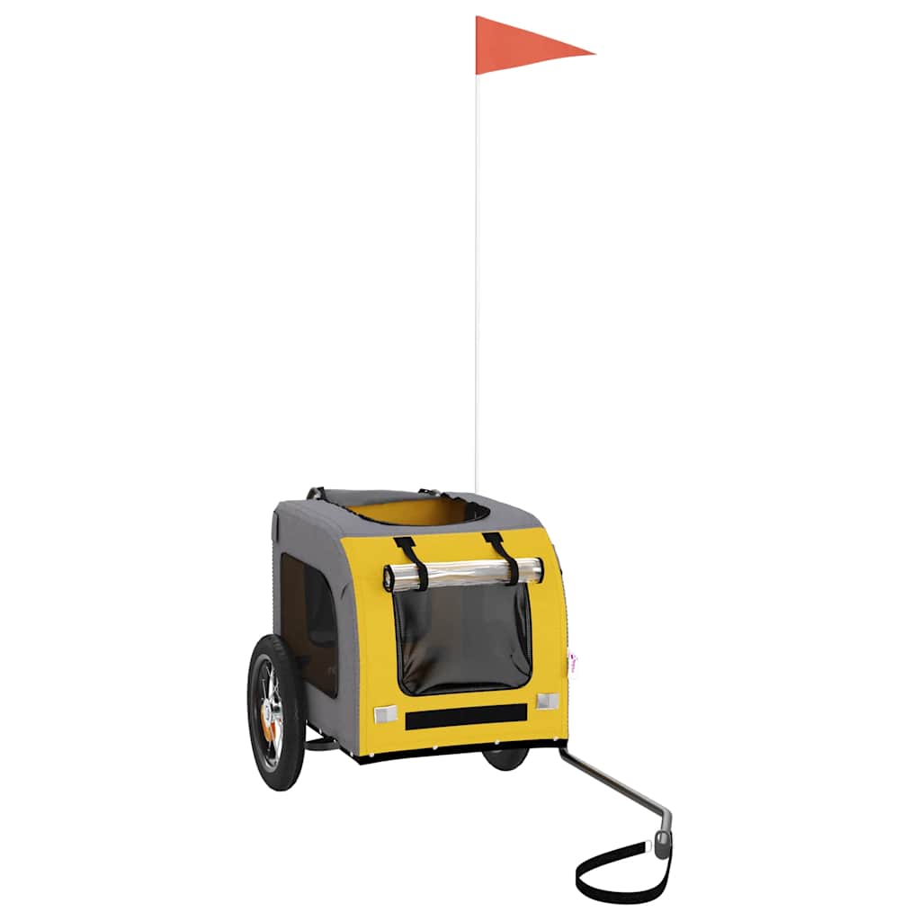 Hondenfietstrailer oxford stof en ijzer geel en grijs is nu te koop bij PeponiXL, paradijselijk wonen!