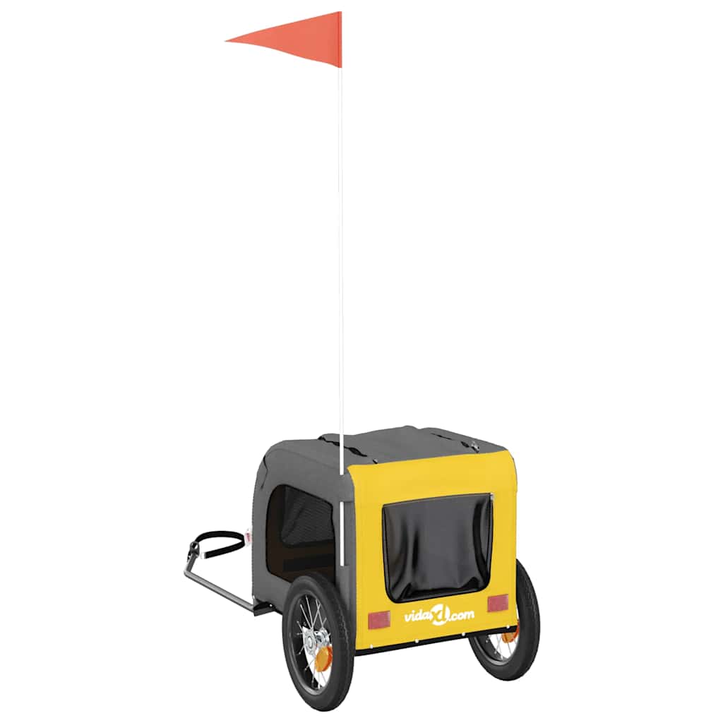 Hondenfietstrailer oxford stof en ijzer geel en grijs is nu te koop bij PeponiXL, paradijselijk wonen!
