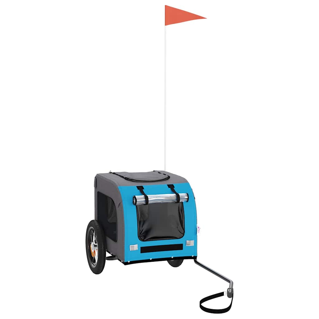Hondenfietstrailer oxford stof en ijzer blauw en grijs is nu te koop bij PeponiXL, paradijselijk wonen!