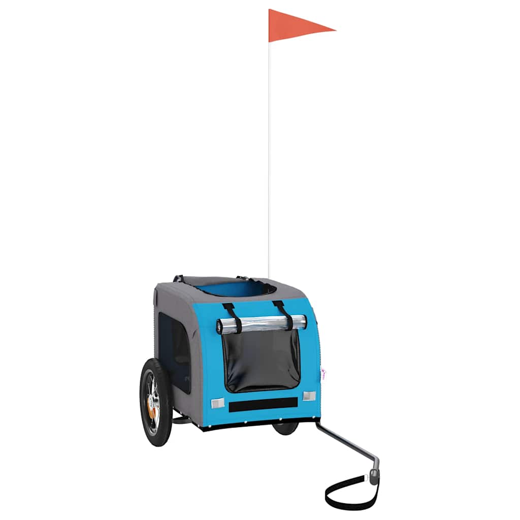 Hondenfietstrailer oxford stof en ijzer blauw en grijs is nu te koop bij PeponiXL, paradijselijk wonen!