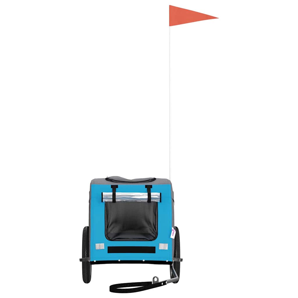 Hondenfietstrailer oxford stof en ijzer blauw en grijs is nu te koop bij PeponiXL, paradijselijk wonen!