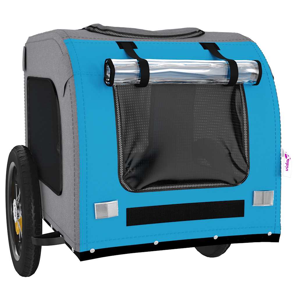 Hondenfietstrailer oxford stof en ijzer blauw en grijs is nu te koop bij PeponiXL, paradijselijk wonen!