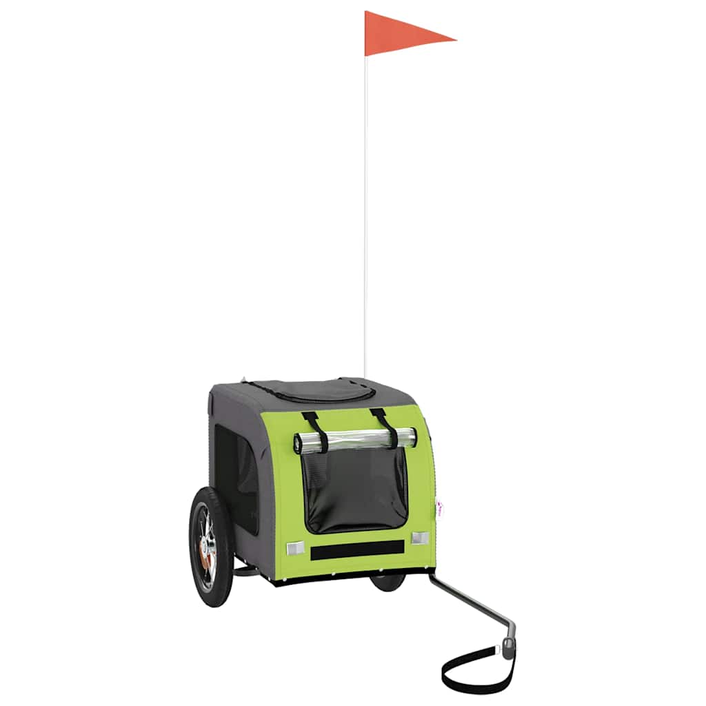 Hondenfietstrailer oxford stof en ijzer groen en grijs is nu te koop bij PeponiXL, paradijselijk wonen!