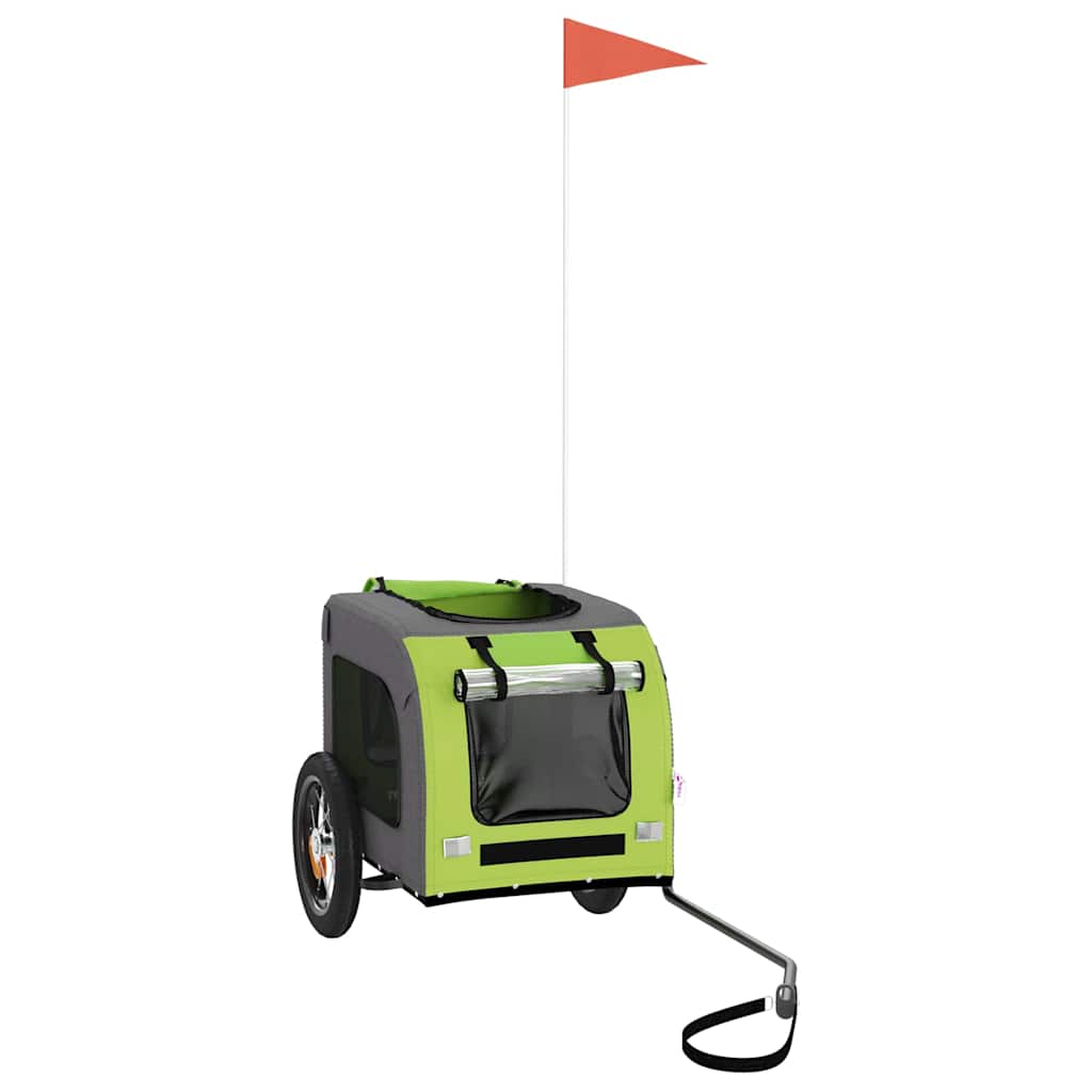 Hondenfietstrailer oxford stof en ijzer groen en grijs is nu te koop bij PeponiXL, paradijselijk wonen!