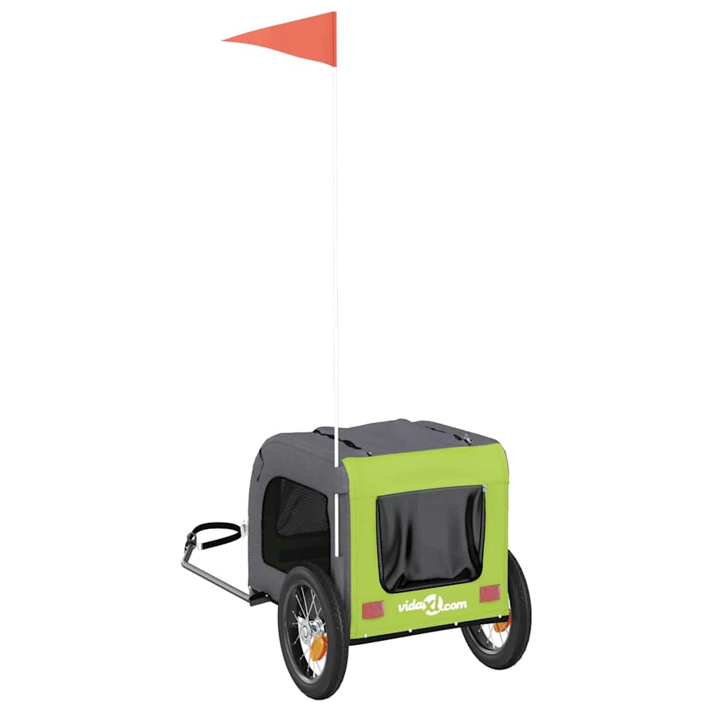 Hondenfietstrailer oxford stof en ijzer groen en grijs is nu te koop bij PeponiXL, paradijselijk wonen!