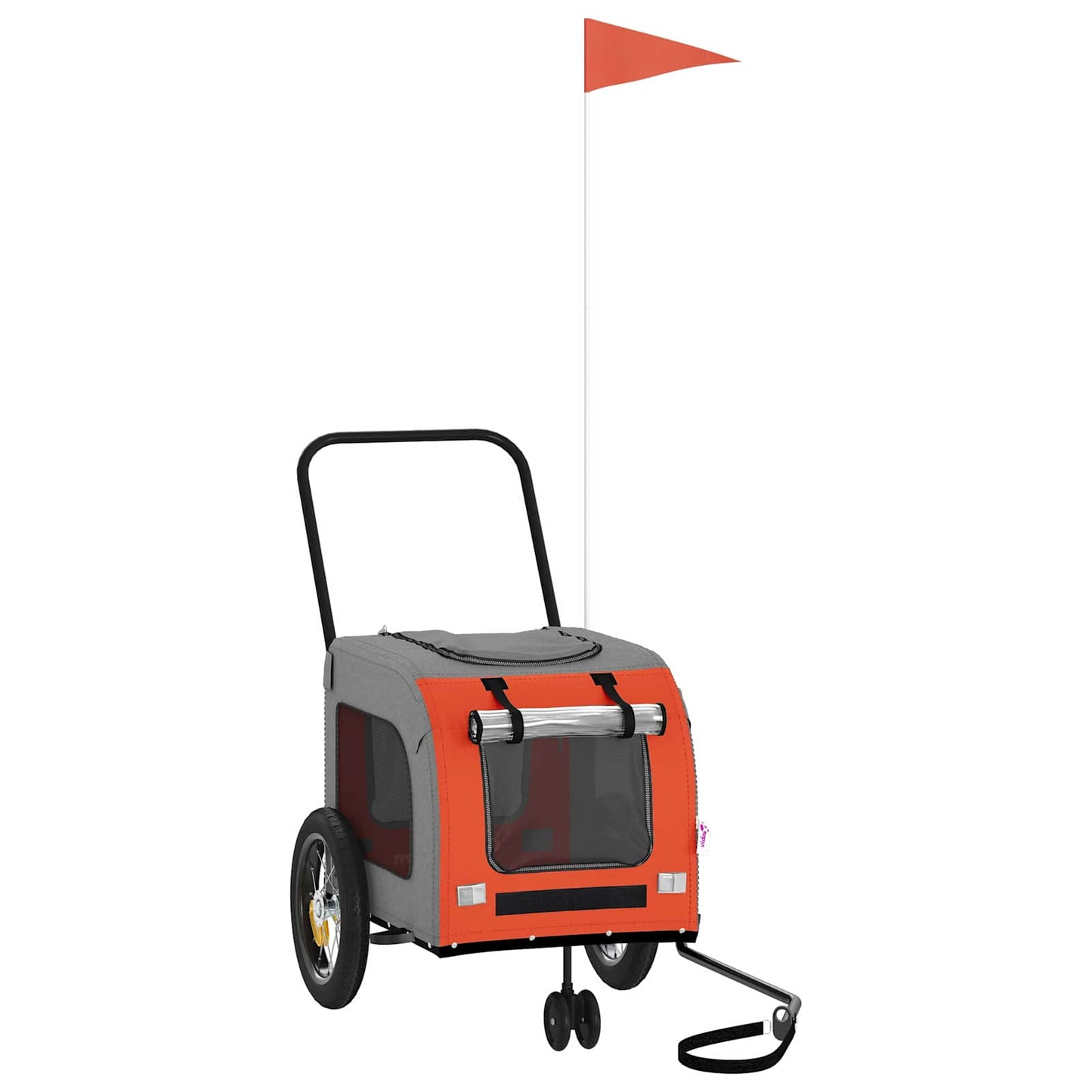 Fietskar voor huisdieren Oranje en Grijs 125 x 53 x 54 cm is nu te koop bij PeponiXL, paradijselijk wonen!