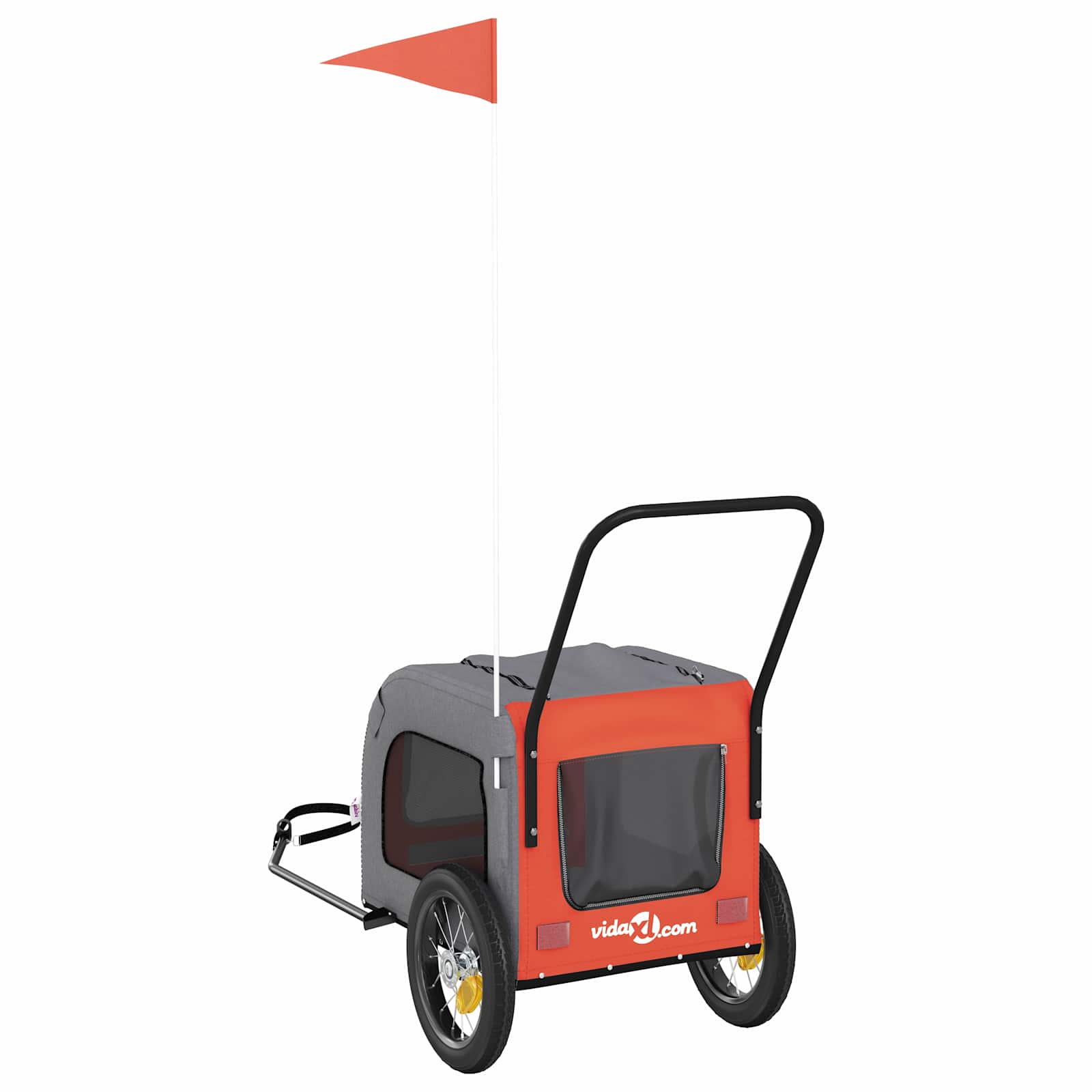 Fietskar voor huisdieren Oranje en Grijs 125 x 53 x 54 cm is nu te koop bij PeponiXL, paradijselijk wonen!