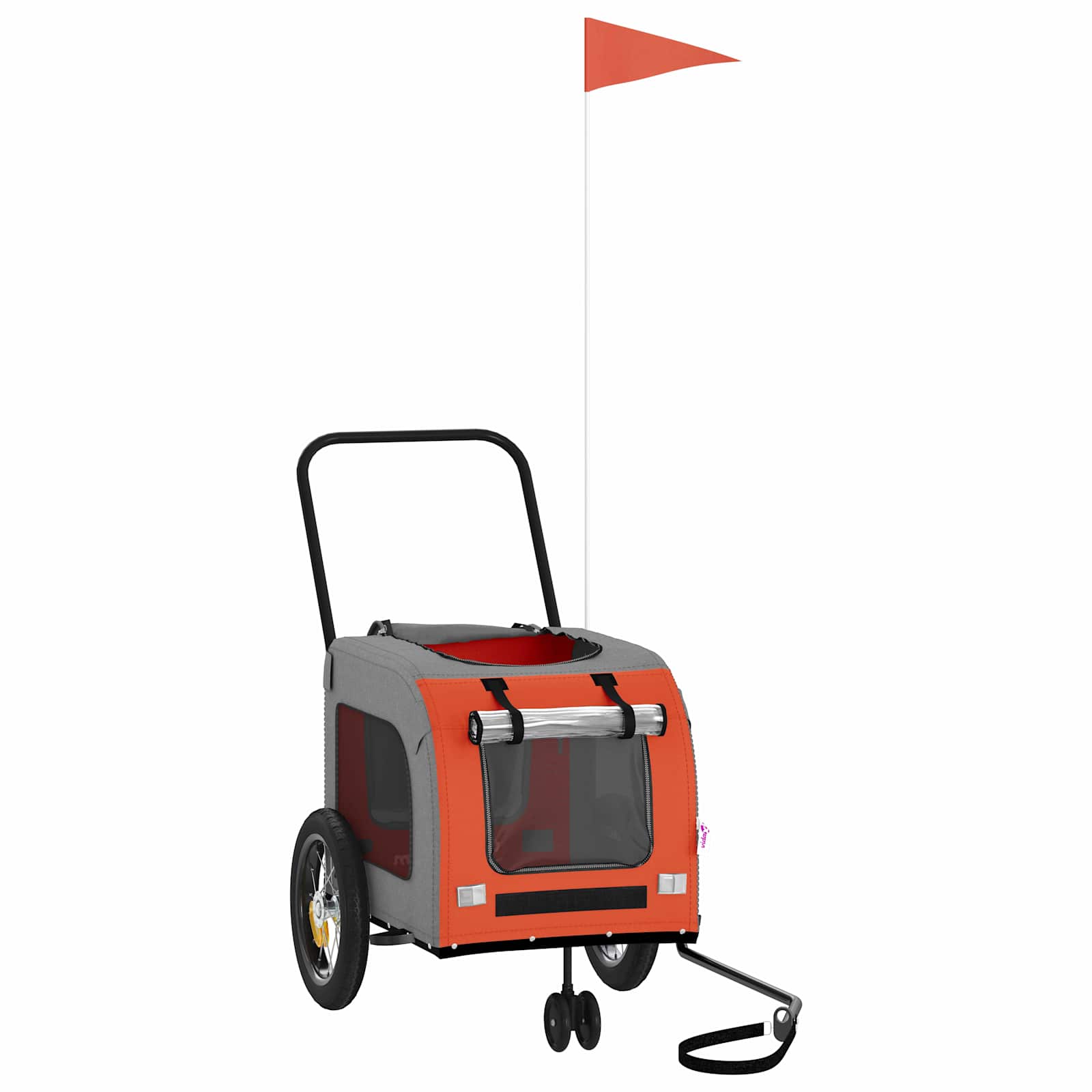 Fietskar voor huisdieren Oranje en Grijs 125 x 53 x 54 cm is nu te koop bij PeponiXL, paradijselijk wonen!