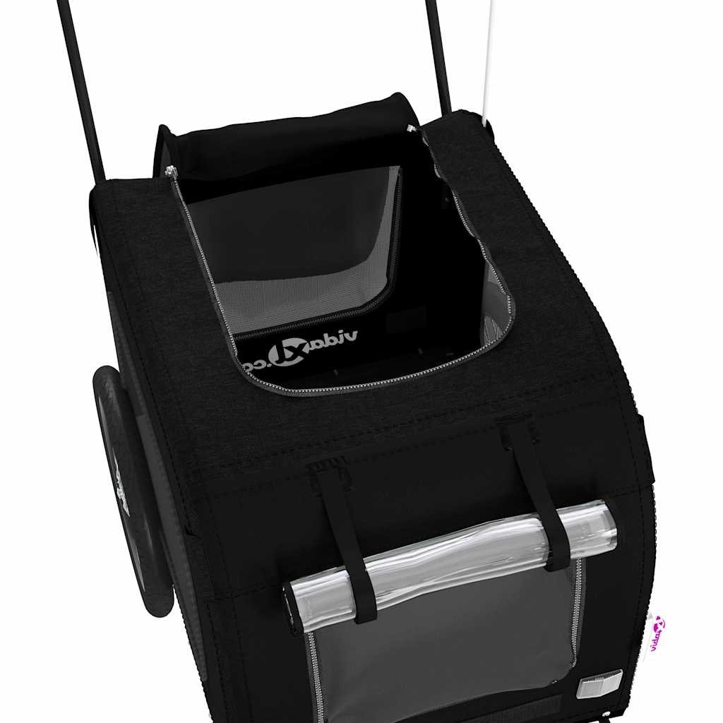 Fietskar voor huisdieren met opslag Zwart 124,5 x 63,5 x 53 cm is nu te koop bij PeponiXL, paradijselijk wonen!