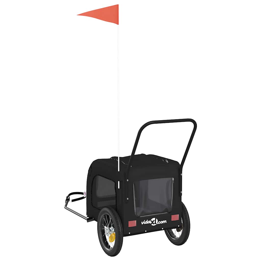 Fietskar voor huisdieren met opslag Zwart 124,5 x 63,5 x 53 cm is nu te koop bij PeponiXL, paradijselijk wonen!