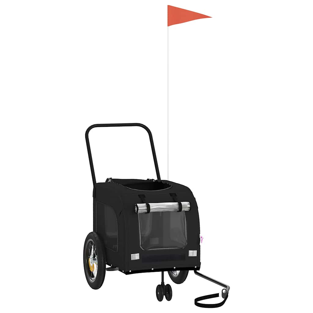 Fietskar voor huisdieren met opslag Zwart 124,5 x 63,5 x 53 cm is nu te koop bij PeponiXL, paradijselijk wonen!