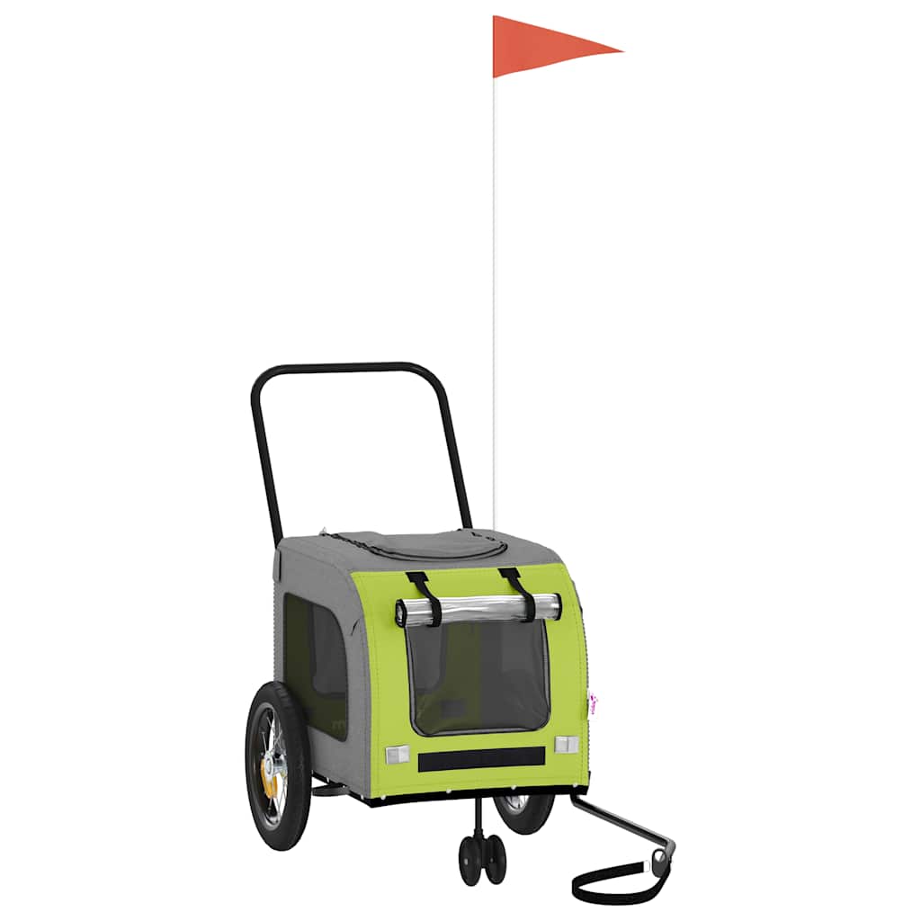 Fietskar voor huisdieren Groen en rood 124,5 x 63,5 x 53 cm is nu te koop bij PeponiXL, paradijselijk wonen!