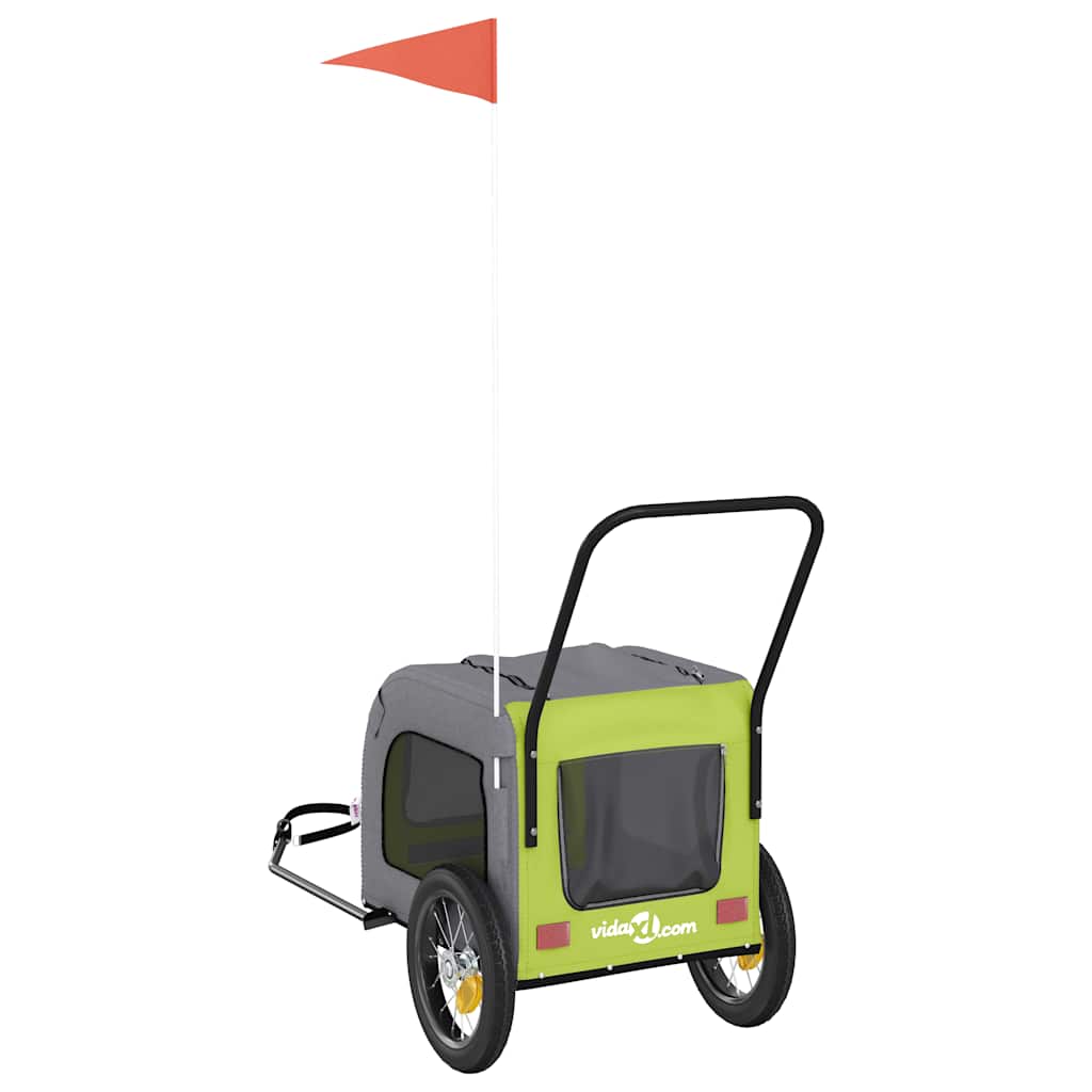 Fietskar voor huisdieren Groen en rood 124,5 x 63,5 x 53 cm is nu te koop bij PeponiXL, paradijselijk wonen!