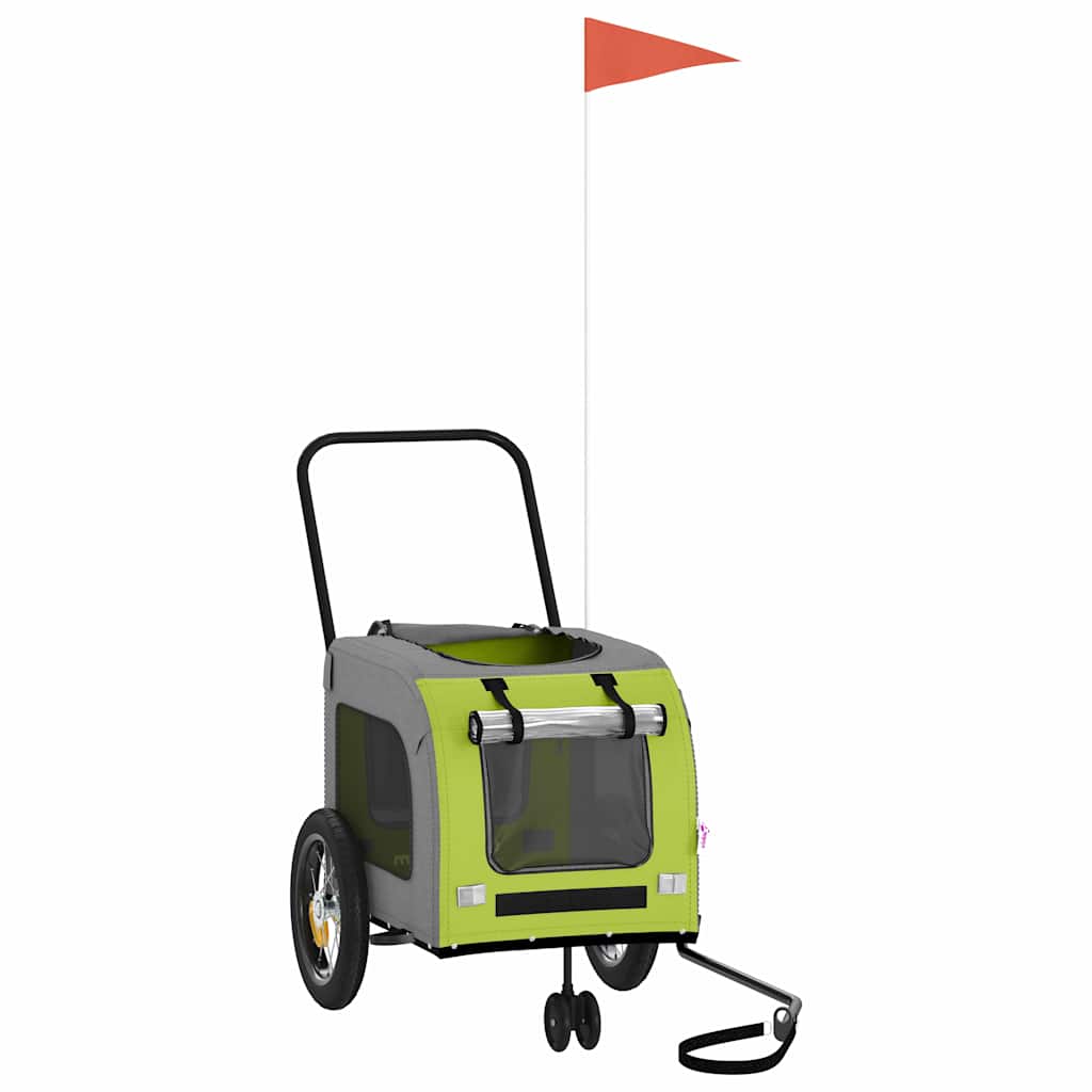 Fietskar voor huisdieren Groen en rood 124,5 x 63,5 x 53 cm is nu te koop bij PeponiXL, paradijselijk wonen!