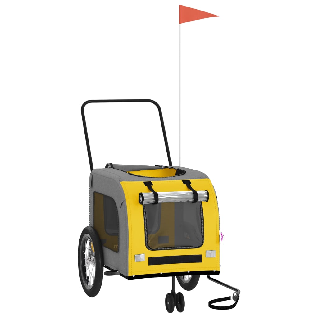 Hondenfietstrailer oxford stof en ijzer geel en grijs is nu te koop bij PeponiXL, paradijselijk wonen!