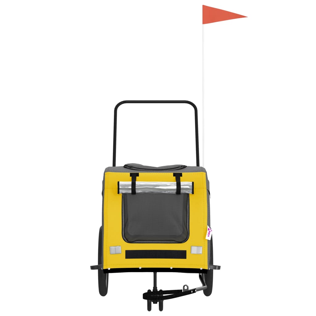 Hondenfietstrailer oxford stof en ijzer geel en grijs is nu te koop bij PeponiXL, paradijselijk wonen!