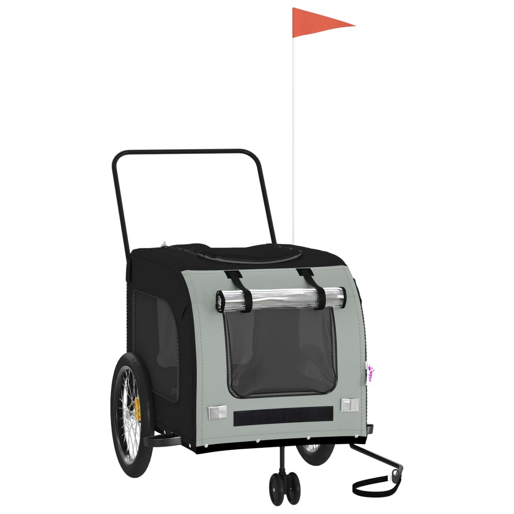 Hondenfietstrailer oxford stof en ijzer zwart en grijs is nu te koop bij PeponiXL, paradijselijk wonen!
