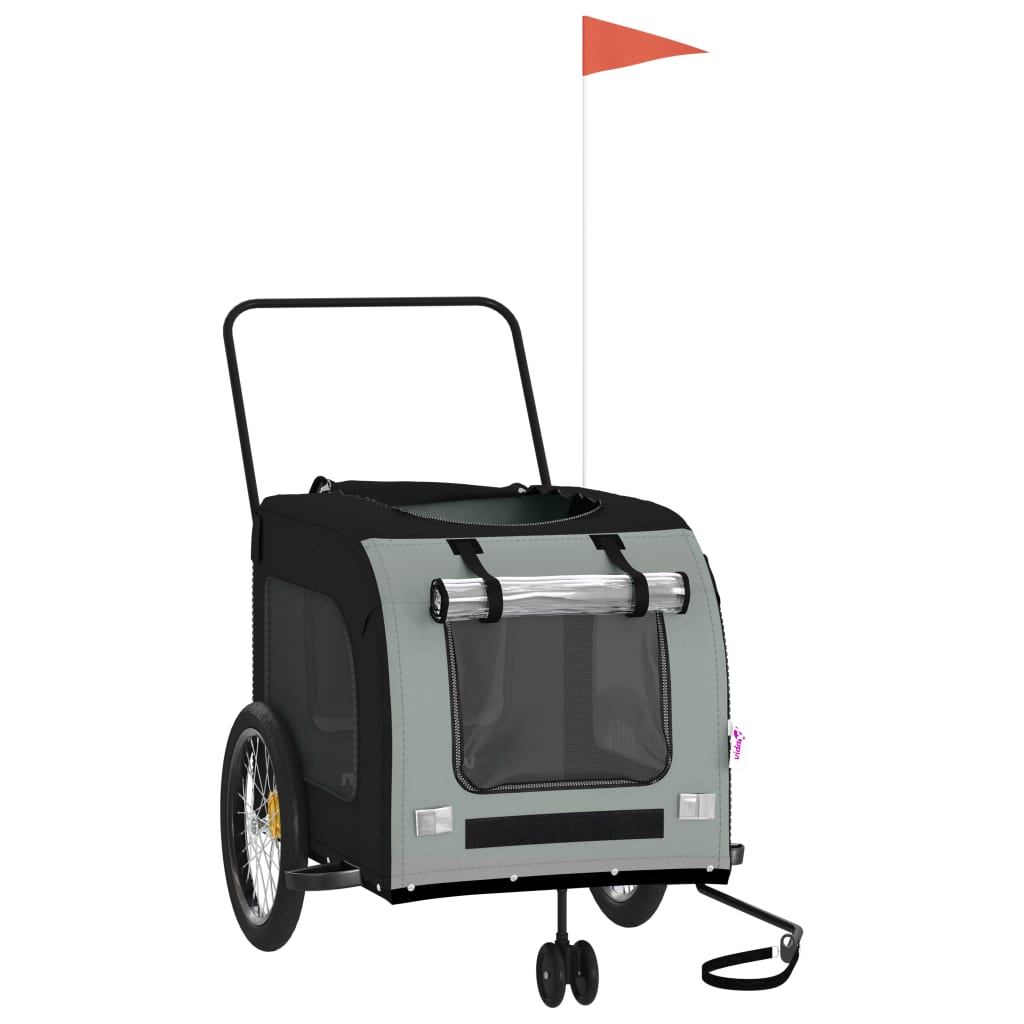 Hondenfietstrailer oxford stof en ijzer zwart en grijs is nu te koop bij PeponiXL, paradijselijk wonen!