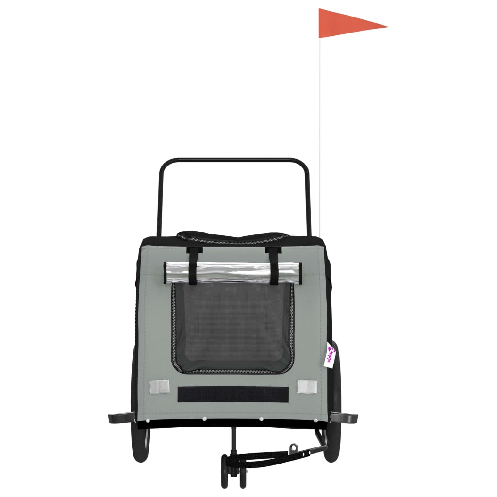 Hondenfietstrailer oxford stof en ijzer zwart en grijs is nu te koop bij PeponiXL, paradijselijk wonen!