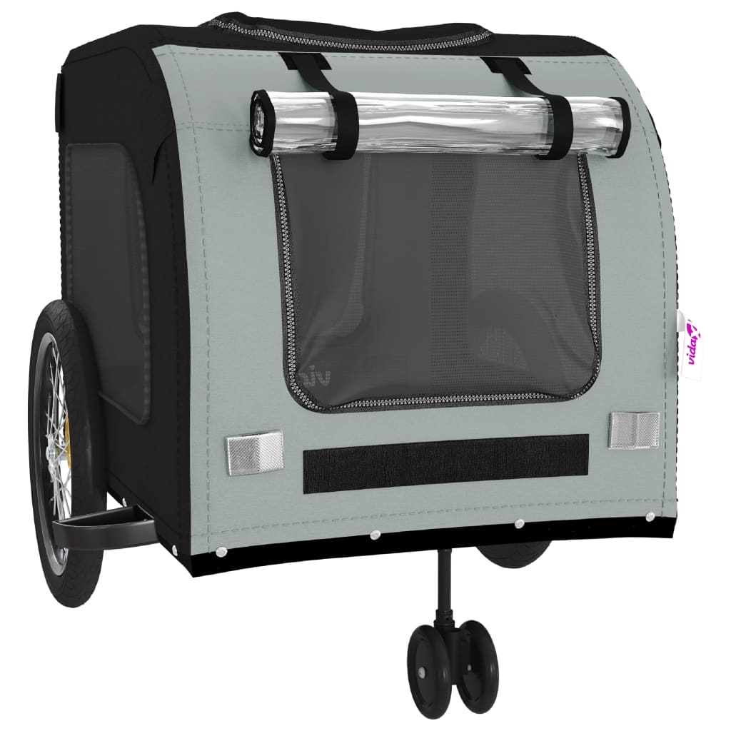 Hondenfietstrailer oxford stof en ijzer zwart en grijs is nu te koop bij PeponiXL, paradijselijk wonen!