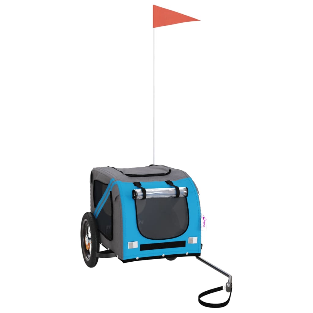 Hondenfietstrailer oxford stof en ijzer blauw en grijs is nu te koop bij PeponiXL, paradijselijk wonen!