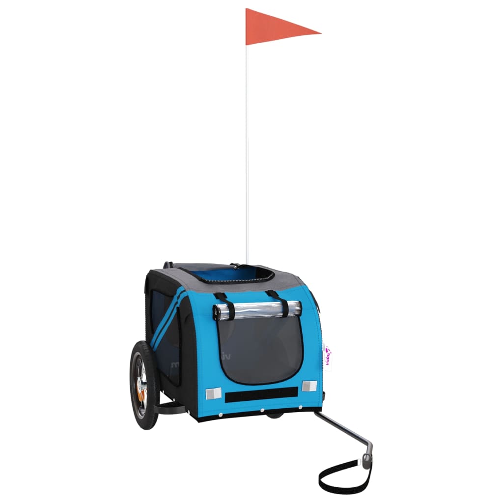 Hondenfietstrailer oxford stof en ijzer blauw en grijs is nu te koop bij PeponiXL, paradijselijk wonen!