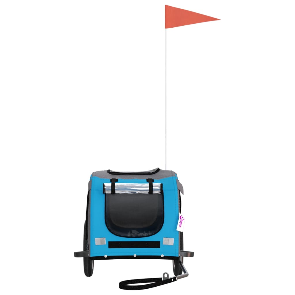 Hondenfietstrailer oxford stof en ijzer blauw en grijs is nu te koop bij PeponiXL, paradijselijk wonen!