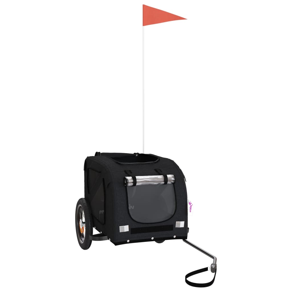 Hondenfietstrailer oxford stof en ijzer zwart is nu te koop bij PeponiXL, paradijselijk wonen!