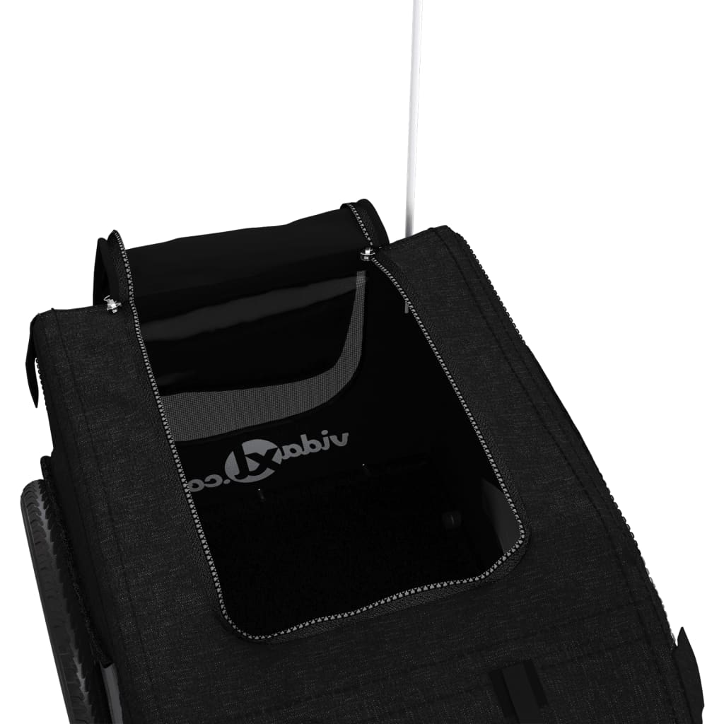 Hondenfietstrailer oxford stof en ijzer zwart is nu te koop bij PeponiXL, paradijselijk wonen!