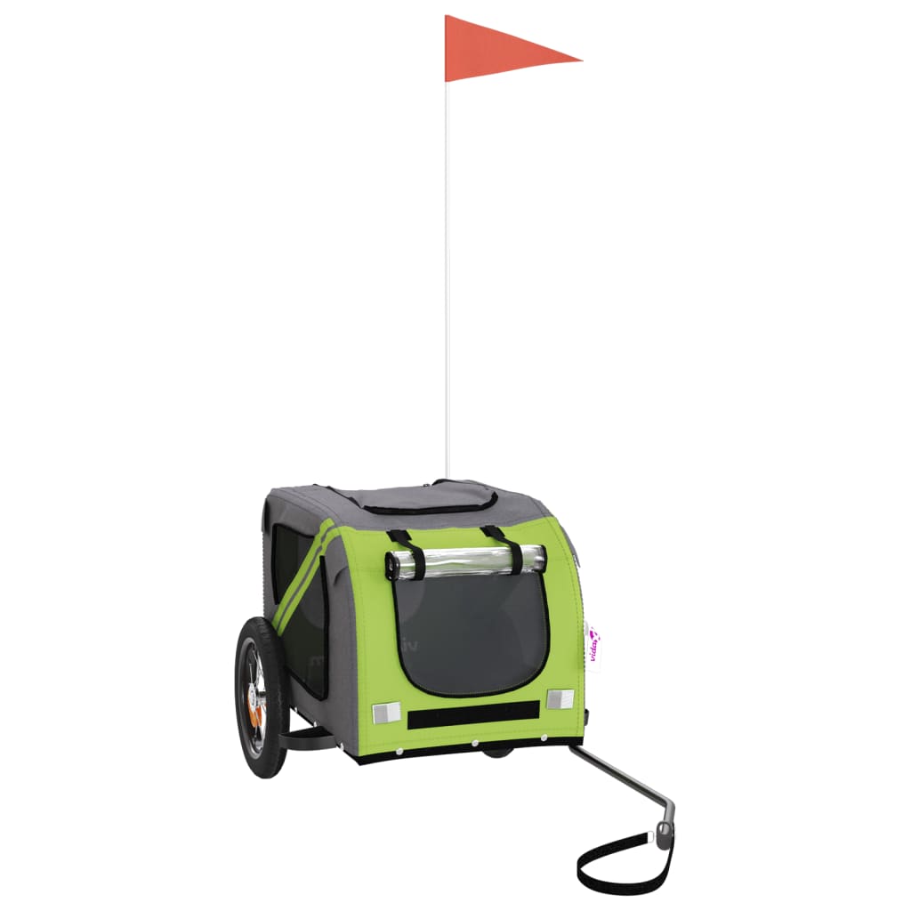 Hondenfietstrailer oxford stof en ijzer groen en grijs is nu te koop bij PeponiXL, paradijselijk wonen!