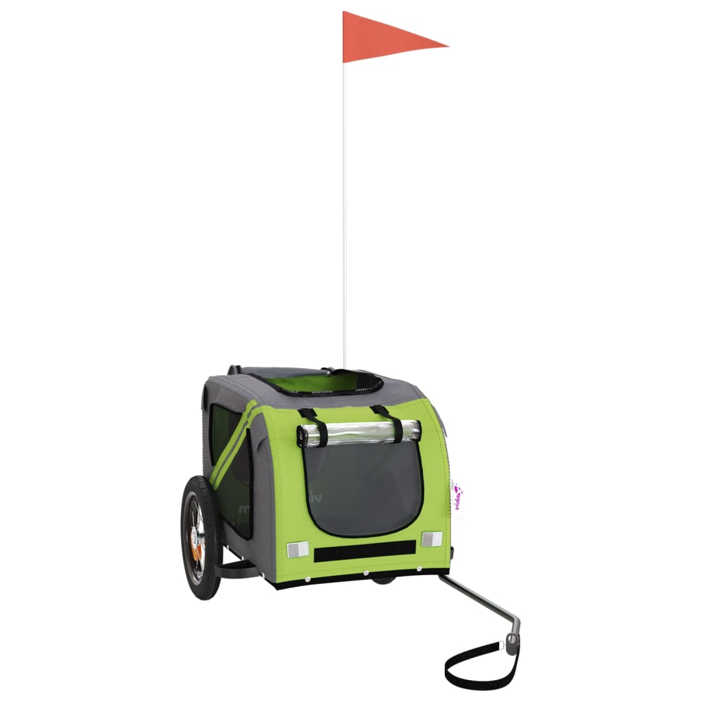 Hondenfietstrailer oxford stof en ijzer groen en grijs is nu te koop bij PeponiXL, paradijselijk wonen!