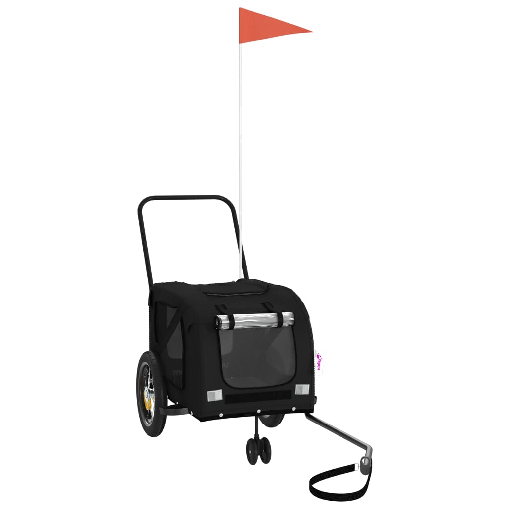 Hondenfietstrailer oxford stof en ijzer zwart is nu te koop bij PeponiXL, paradijselijk wonen!