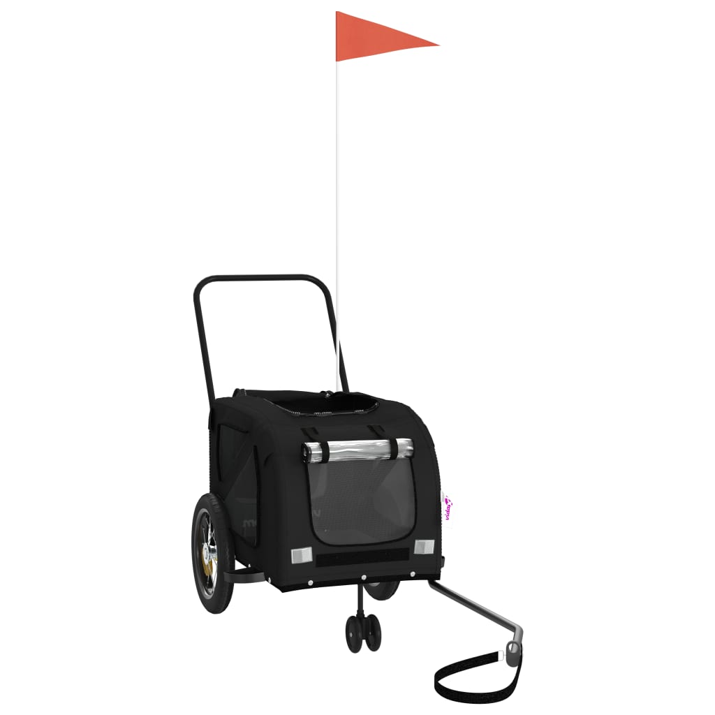 Hondenfietstrailer oxford stof en ijzer zwart is nu te koop bij PeponiXL, paradijselijk wonen!