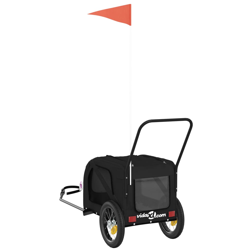 Hondenfietstrailer oxford stof en ijzer zwart is nu te koop bij PeponiXL, paradijselijk wonen!
