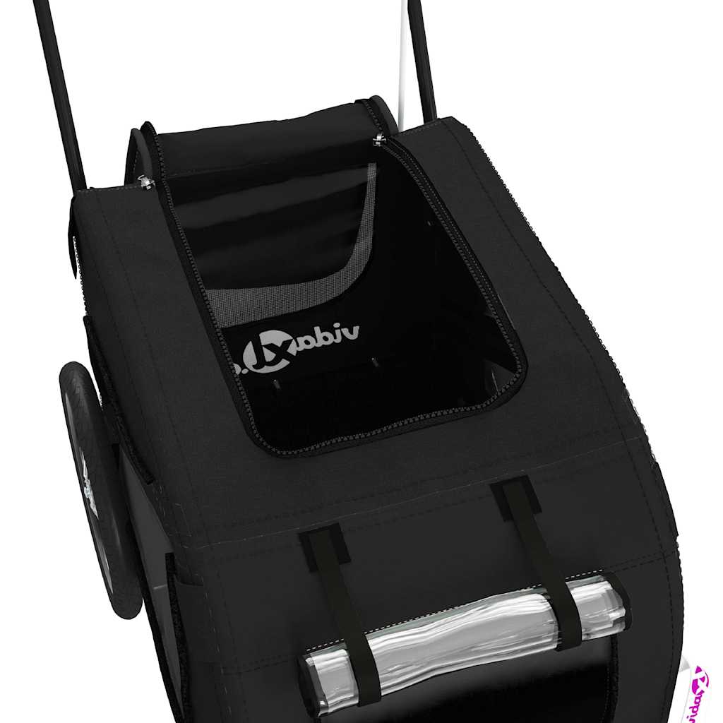 Hondenfietstrailer oxford stof en ijzer zwart is nu te koop bij PeponiXL, paradijselijk wonen!