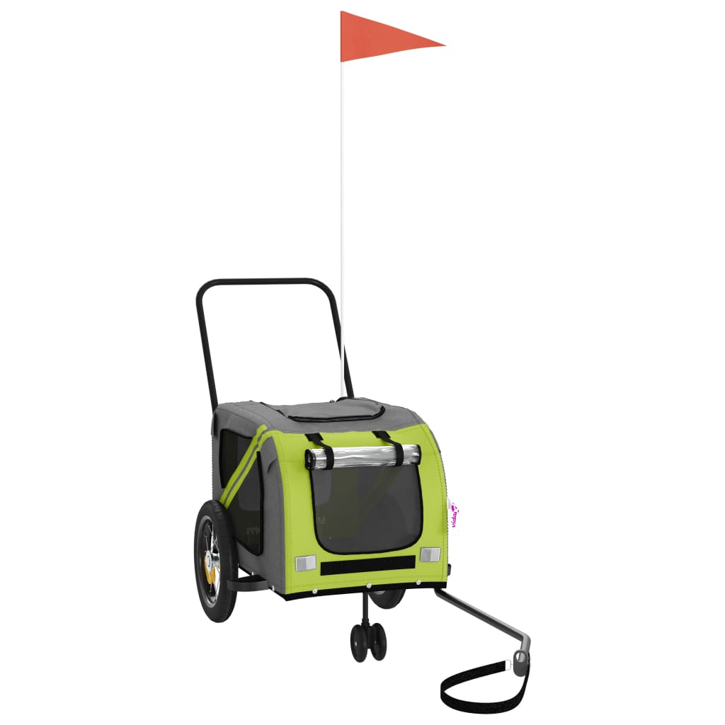 Hondenfietstrailer oxford stof en ijzer groen en zwart is nu te koop bij PeponiXL, paradijselijk wonen!