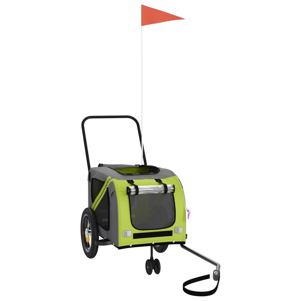 Hondenfietstrailer oxford stof en ijzer groen en zwart is nu te koop bij PeponiXL, paradijselijk wonen!