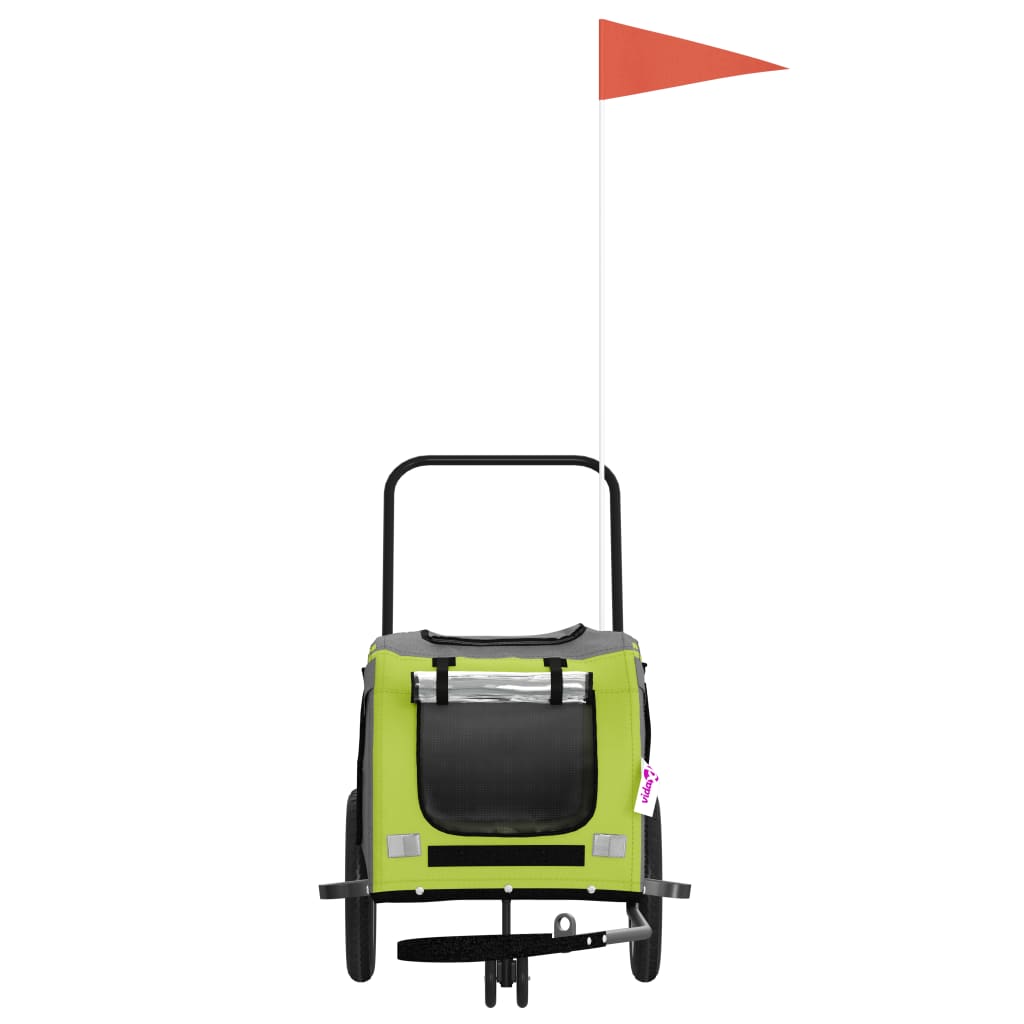 Hondenfietstrailer oxford stof en ijzer groen en zwart is nu te koop bij PeponiXL, paradijselijk wonen!