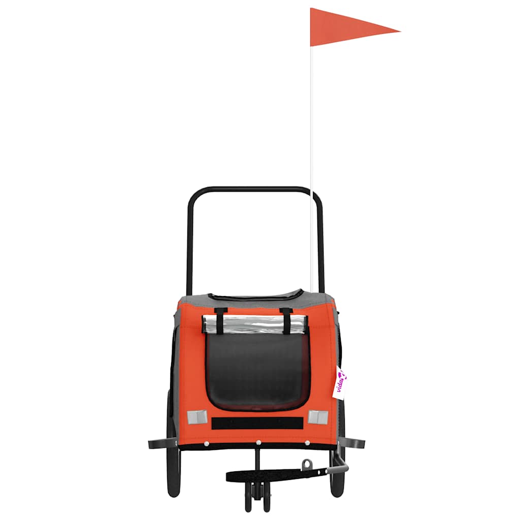 Fietskar voor huisdieren, oranje en grijs Oxford-stof en ijzer is nu te koop bij PeponiXL, paradijselijk wonen!